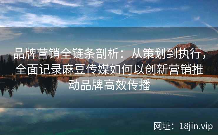 品牌营销全链条剖析：从策划到执行，全面记录麻豆传媒如何以创新营销推动品牌高效传播
