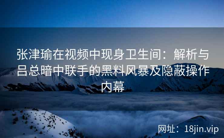张津瑜在视频中现身卫生间：解析与吕总暗中联手的黑料风暴及隐蔽操作内幕