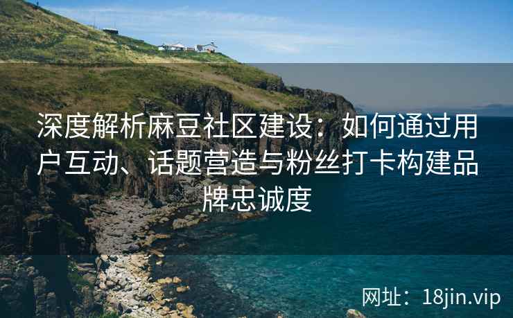 深度解析麻豆社区建设：如何通过用户互动、话题营造与粉丝打卡构建品牌忠诚度